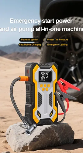 Miniatura 8 de Arrancador de batería de automóvil con compresor de aire 10000 mAh 150 PSI cargador, caja de salto de arranque