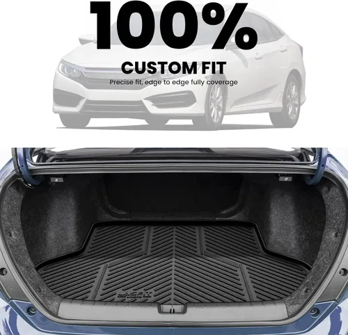 Miniatura 3 de LASFIT Tapete de maletero para Honda Civic Sedan 2016-2021, apto para todo tipo de clima, revestimiento de maletero, bandeja de carga, bandeja