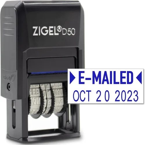 Miniatura 41 de ZIGEL Sello de Fecha D50 con Pagado - Sello de Fecha Autoentintado - Azul/Rojo