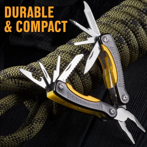 Miniatura 8 de Mini Multiherramienta de Bolsillo 12 en 1 con Cuchillo y Alicates - Mejor Accesorio de Utilidad Todo en Uno Multiusos para Hombres y Mujeres - Mejor
