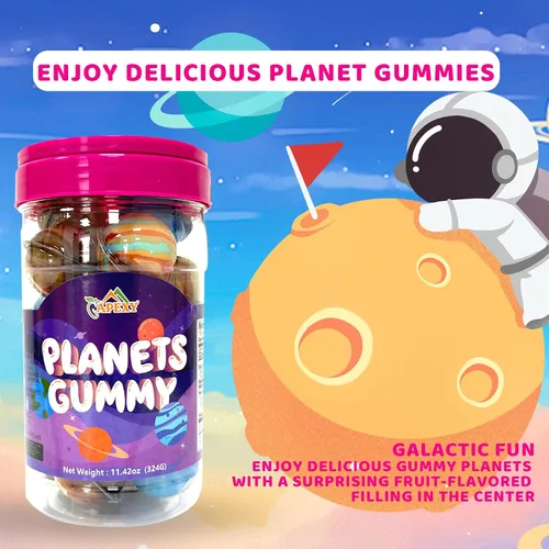 Miniatura 4 de Apexy Mixed Planets - Dulces Gomosos con Centro Líquido Afrutado Sin Grasa, Divertidos y Deliciosos Dulces Temáticos del Espacio Ideales