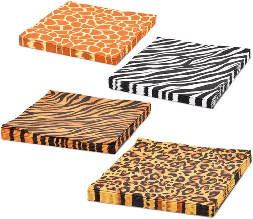 Miniatura 7 de Suministros de fiesta con estampado de animales del zoológico de la selva, platos de papel desechables y servilletas para fiesta de cumpleaños, baby