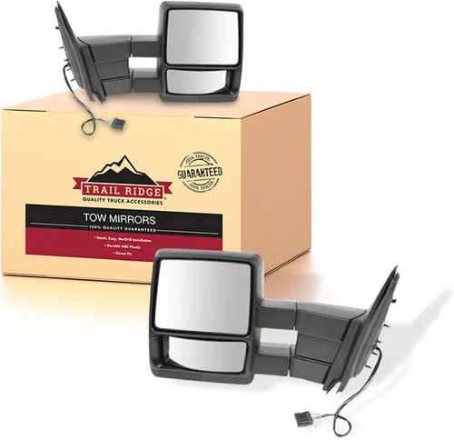 Miniatura 114 de Trail Ridge Juego de espejos de remolque de 2 piezas para el lado del conductor y del pasajero compatible con Ford F-150 FO1320479 FO1321479