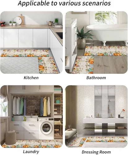 Miniatura 6 de Tapete de baño de eucalipto y calabaza para bañera, antideslizante, de secado rápido y absorbente, de tierra de diatomeas, para ducha, fregadero