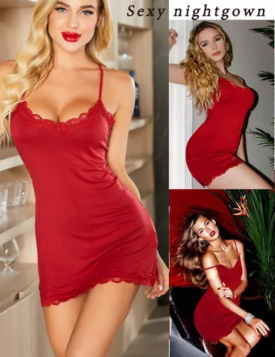 Miniatura 5 de Avidlove Lencería sexy para mujer, ropa de dormir, camisón, babydoll, lencería de algodón
