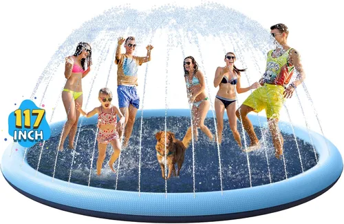 Miniatura 24 de VISTOP - Alfombrilla antideslizante para niños y perros, juguetes acuáticos de verano para piscinas de aspersión - Alfombrilla divertida para jugar