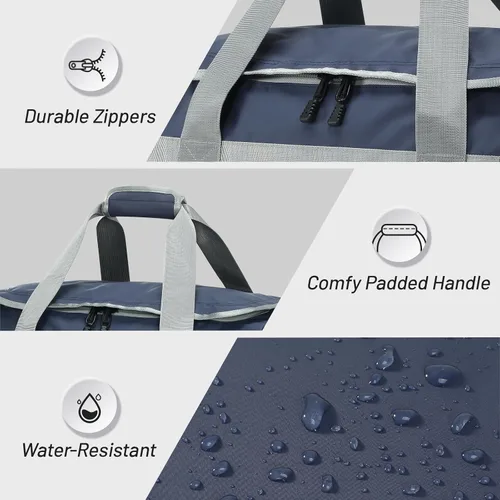 Miniatura 3 de MIER Bolsa de gimnasio para hombre, mochila grande con compartimento para zapatos, bolsas de lona convertibles de 60 L, bolsa de viaje para el fin