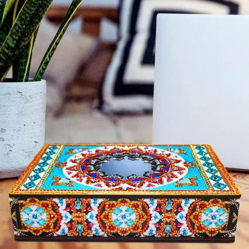 Miniatura 3 de HSTONY Caja decorativa de arte de diamantes DIY con kit de espejo, cajas de madera de pintura de diamantes, caja de almacenamiento de joyas para Set