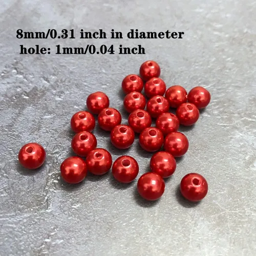 Miniatura 2 de Cuentas de perlas, 300 perlas artesanales de 0.315 pulgadas redondas espaciadoras para aretes, pulseras, collares, llaveros, joyería, manualidades