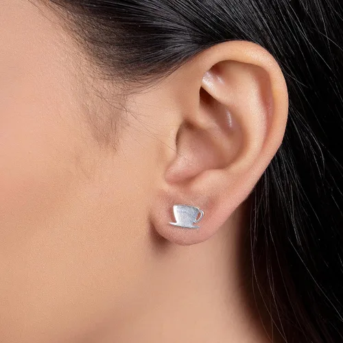 Miniatura 3 de Pequeños aretes de tuerca para mujeres para adolescentes, plata de ley 925, grabado personalizado