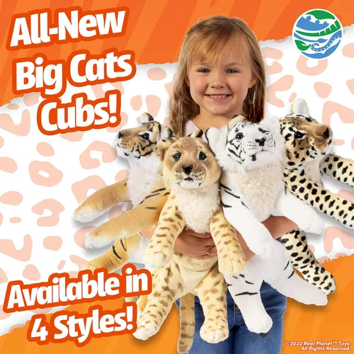 Miniatura 3 de Real Planet Peluche de cachorro de tigre blanco de 19 pulgadas, lindo cachorro de tigre