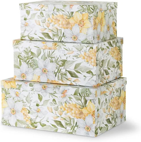 Miniatura 13 de Soul & Lane Cajas de almacenamiento de fotos de mariposas en vuelo (juego de 3): cajas anidables con tapas, contenedores de cartón decorativos