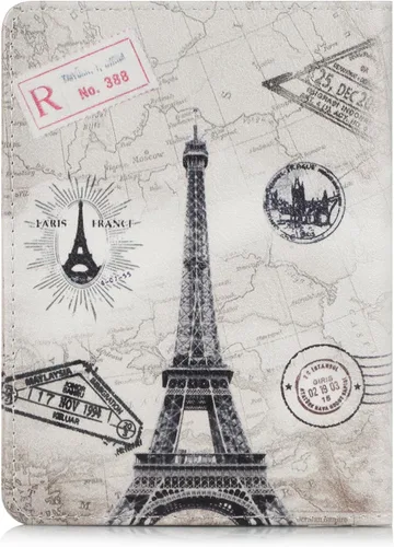 Miniatura 5 de EpicGadget - Funda de piel sintética con bloqueo RFID para pasaporte, funda de viaje tipo cartera, Eiffel Tower, Cartera Rfid