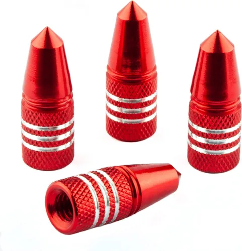 Miniatura 15 de Presta - Tapones de válvula de aluminio anodizado, uso en válvulas Presta/Francesas, diseños: bala, cohete, hamburguesa, cohete de bolsillo