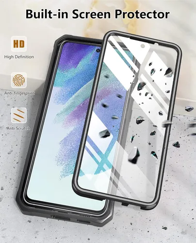 Miniatura 4 de Funda protectora para Samsung Galaxy S21-FE: Cubierta de protección completa a prueba de caídas de grado militar de doble capa con soporte Carcasa