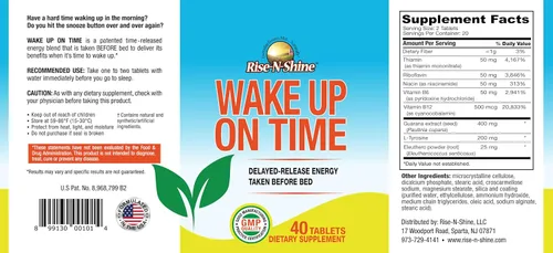 Miniatura 3 de Rise-N-Shine Suplemento energético Wake Up On Time para ayudar a impulsar tus mañanas con alerta y concentración para un día productivo con cafeína