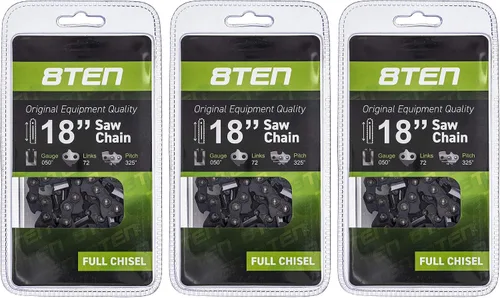 Miniatura 112 de 8TEN Cadena de motosierra semi cincel de 6 pulgadas .050 1/4 42 DL para Worx WG320 Black & Decker LLP120 (paquete de 3)