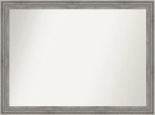 Miniatura 175 de Amanti Art Espejo de pared personalizado no biselado (24.5 x 24.5 pulgadas), marco gris marrón alta, varios tamaños personalizados, espejo de baño