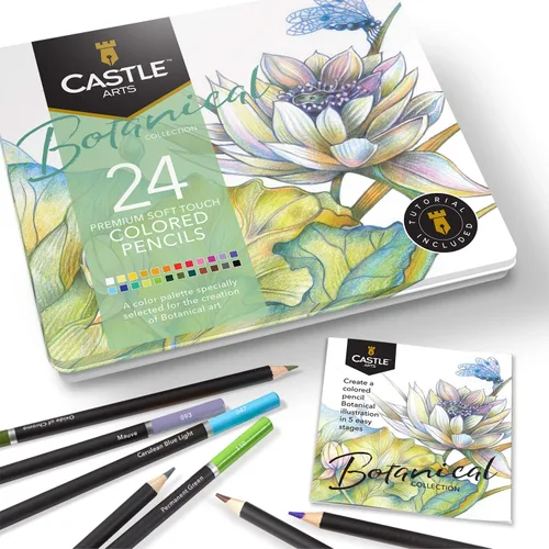 Miniatura 9 de Castle Art Supplies 24 lápices de colores de paisaje marino para artistas adultos Ideal para bocetos, colorear y dibujar con núcleos de calidad
