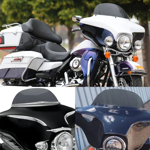 Miniatura 9 de Parabrisas entintado ahumado de 7 pulgadas compatible con Harley Davidson Touring Electra Glide Street Glide Tri Glide FLHT FLHTCU Ultra Classic Humo