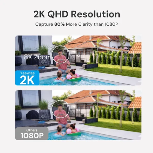 Miniatura 2 de yeewise Cámaras de seguridad solar WiFi6 inalámbricas para exteriores, sistema de seguridad para el hogar QHD 2K, kit de 4 cámaras, WiFi de 2.4 y 5