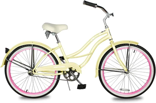Miniatura 20 de MICARGI Bicicleta híbrida para adultos de 24/26 pulgadas, bicicleta híbrida de 1/7 velocidades para mujeres, hombres, personas mayores, bicicleta