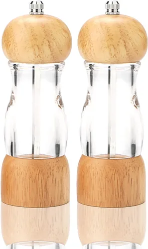 Molinillo de pimienta de madera, molinillo de sal y pimienta, molinillo de pimienta manual, mango de aleación de zinc, grosor ajustable, estilo 6.0