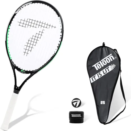 Teloon Raqueta de tenis para niños, raqueta de tenis juvenil de 19 a 25 pulgadas con cubierta, raqueta de tenis junior para niños y niñas de 3 a 12