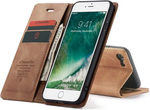 Miniatura 3 de SINIANL Funda para iPhone 7/8, Funda de cuero tipo billetera con tarjetero Cierre magnético Kickstand a prueba de golpes Fundas protectoras