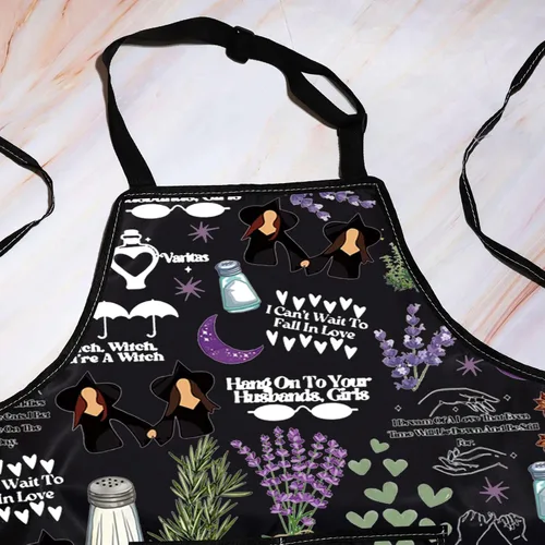 Miniatura 3 de WZMPA Delantal de cocina de boticario para hermanas, regalo de brujas mágicas, sal, romero y lavanda, delantal de amor, margaritas de medianoche
