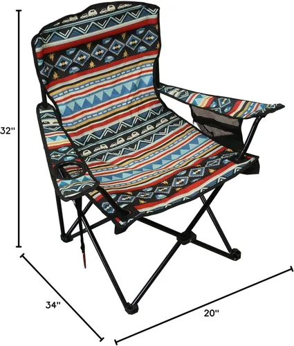 Miniatura 2 de Wilcor Silla de campamento Juego de 2 Silla plegable portátil para césped al aire libre para camping o playa Abrebotellas adjunto Sillas