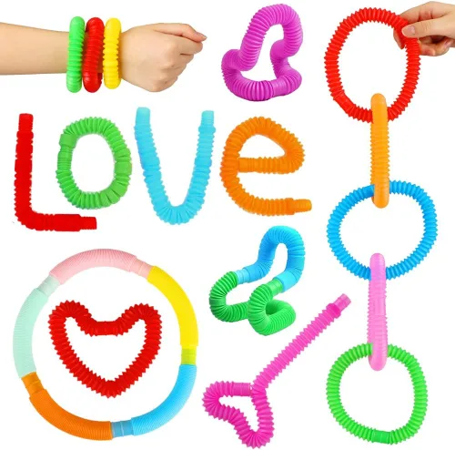 Miniatura 4 de Paquete de 52 Tubos Pop, Juguetes Sensoriales Recuerdos de Fiesta Para Niños de 8-12 4-8 Juguetes Fidget Para Ansiedad Rellenos de Bolsas