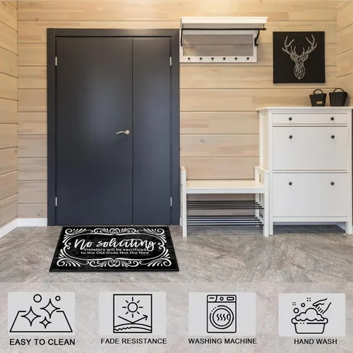 Miniatura 6 de No Soliciting Violators Will Be Sacrificed to The Old Gods Not The New - Felpudo personalizado, divertido tapete de bienvenida antideslizante