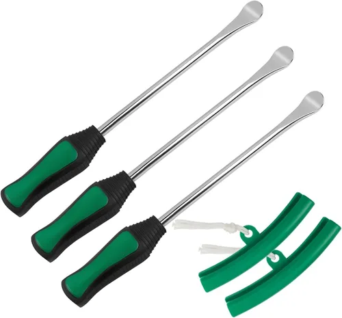 Miniatura 9 de BELOMI - Juego de herramientas para palancas de neumáticos, kit profesional de cambio y remoción de neumáticos de acero con 1 bolsa portátil + 3