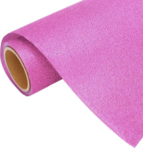 Miniatura 13 de Rollo de película de vinilo de transferencia de calor Threadart Glitter Blue de 3 yardas x 20 pulgadas HTV Colores con purpurina Compatible