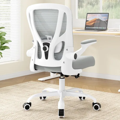 Miniatura 9 de Silla de oficina ergonómica de escritorio, silla de malla para computadora, silla de trabajo transpirable con ruedas, soporte lumbar ajustable