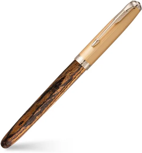 Jinhao 85 Pluma Estilográfica Extra Fina 0.015 in (Madera de Tigre)