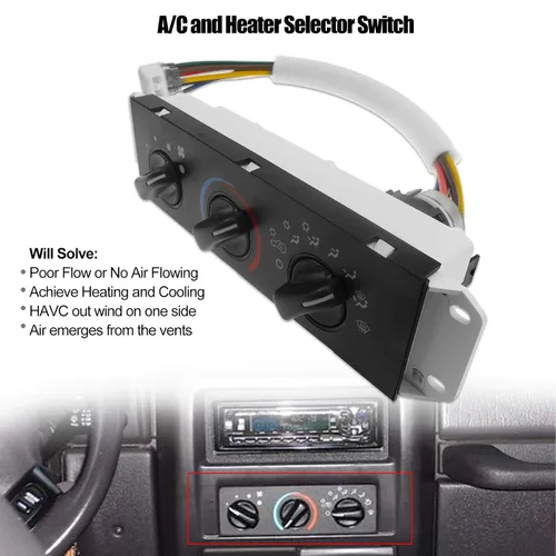 Miniatura 3 de Panel de control climático HVAC para Jeep Wrangler TJ 1999-2004 Interruptor de control del selector de calentador, panel de calentador climático