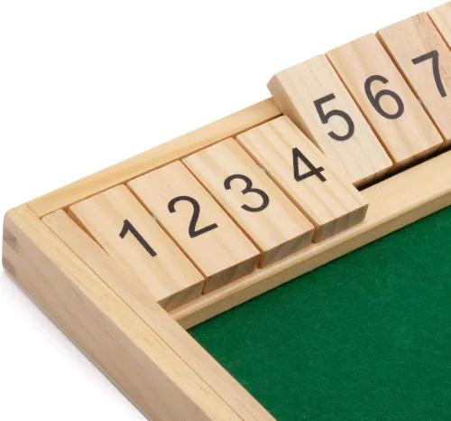 Miniatura 3 de Chess and games shop Muba Wooden 9# Shut The Box - Mini juego de viaje - Familia simple y divertida, juego de mesa para fiestas