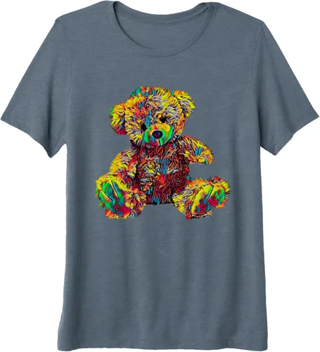 Miniatura 4 de Lindo oso de peluche de peluche camiseta premium, Negro
