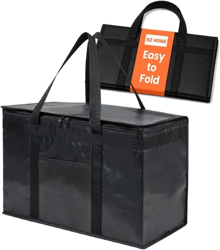 Bolsa de enfriador aislada y resistente XXL PRO de NZ home y calentador de alimentos para entrega y compras de comestibles con parte superior con