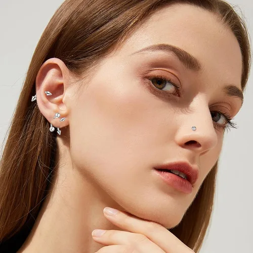 Miniatura 7 de Juego de 25/33 piercings de acero inoxidable para nariz, lengua, cartílago, ceja, ombligo, ombligo, cartílago, cejas, ombligo, 25/33 unidades, 18/33