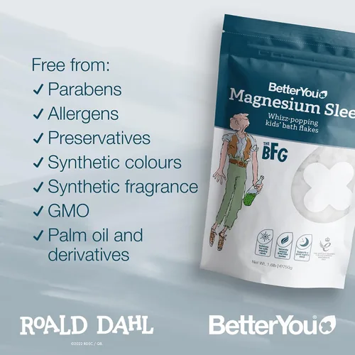 Miniatura 7 de BetterYou Magnesium Sleep - Copos de baño para niños, sales de baño con caramelos que estallan, remojo de baño con magnesio natural, lavanda