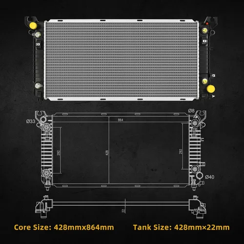Miniatura 230 de DWVO Radiador compatible con Toyota RAV4 L4 2.0L 2.4L CU2403 2001 2002 2003 2004 2005
