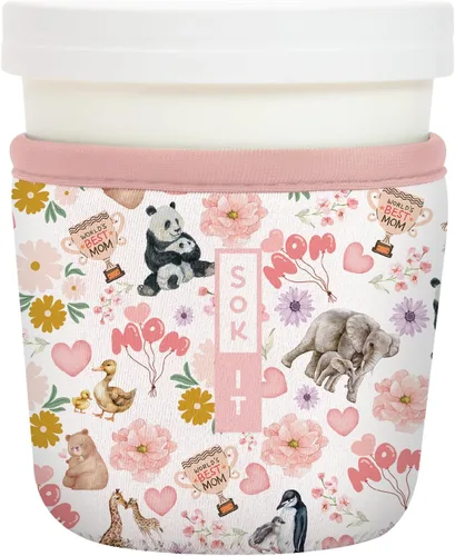 Miniatura 166 de Sok It IceCreamSok - Funda de neopreno aislada (flores abstractas, pintas de helado cónicas)