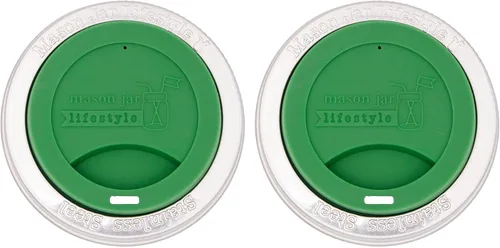 Miniatura 31 de Tapa de silicona para beber con banda de acero inoxidable para tarros Mason (Americana multicolor, boca regular)