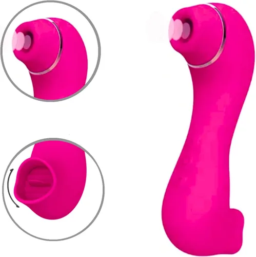 Miniatura 2 de Estimulador de clítoris de pulso de aire y vibrador para lamer la lengua, lamer el clítoris, succión de clítoris, tecnología de onda de presión