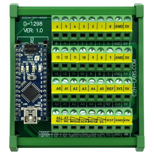Miniatura 6 de Tablero del módulo de ruptura del bloque de terminales del tornillo del montaje en carril DIN para Arduino Nano/Micro.