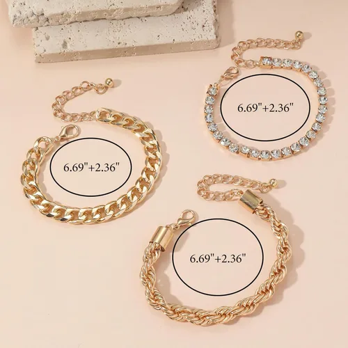 Miniatura 23 de Long tiantian Pulsera de oro gruesa para mujer, pulseras de oro delicadas, pulseras para mujer, pulseras apilables de eslabones de cadena