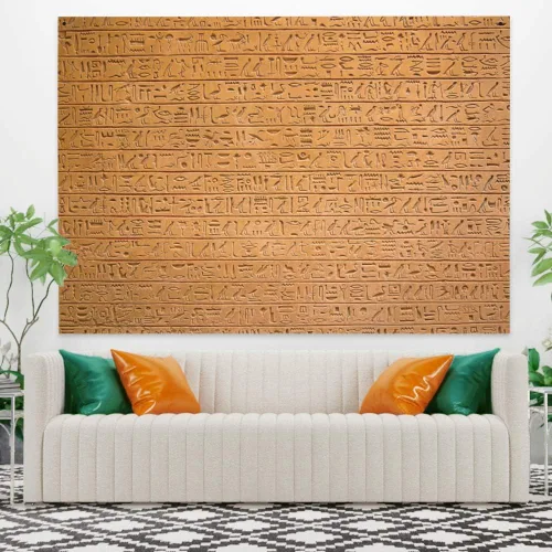 Miniatura 4 de Haoyiyi Tapiz egipcio de 70.9 x 63 pulgadas, para colgar en la pared, mitología del antiguo Egipto, tapiz psicodélico, faraones, tallas